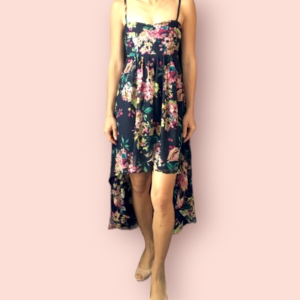MILLAU HIGH LOW SIZE SMALL NAVY FLORAL SUNDRESS LF